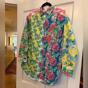 Lilly Pulitzer Vibrant Floral Womens Shirt or Coverup